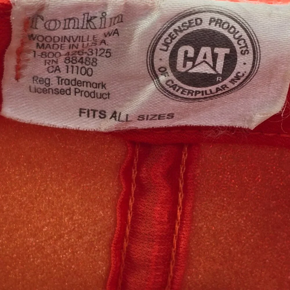 Caterpillar CAT Diesel Power Hat Vintage Snapback Patch Blaze Orange Full Foam‎